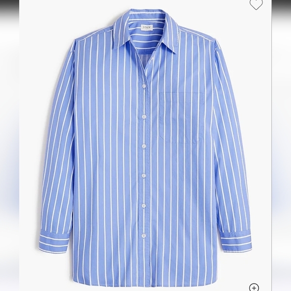 J. Crew Factory Tops - J Crew Factory Striped Oversized Button Up Shirt CC815 XXS, NWT